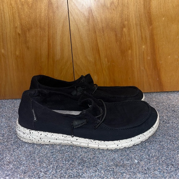 Hey Dude Shoes - Hey Dude Wendy Black Slip-on Sneaker- Size 7. Fair Used Condition